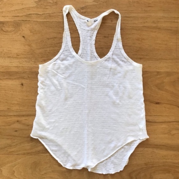 JOE’S JEANS Faded Sheer Stripe Racerback Tank - Picture 1 of 8